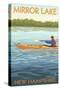 Mirror Lake, New Hampshire - Kayak Scene-Lantern Press-Stretched Canvas