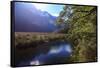 Mirror Lakes Reflect the Surrounding Snow Covered Mountains , the South Island of New Zealand-Paul Dymond-Framed Stretched Canvas