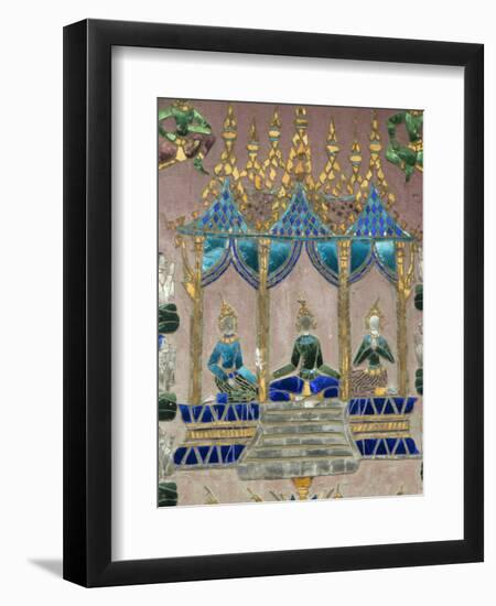 Mirror Mosaics, Reclining Buddha Shrine (Red Chapel), Wat Xieng Thong, UNESCO World Heritage Site,-Richard Maschmeyer-Framed Photographic Print