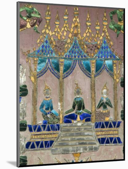 Mirror Mosaics, Reclining Buddha Shrine (Red Chapel), Wat Xieng Thong, UNESCO World Heritage Site,-Richard Maschmeyer-Mounted Photographic Print