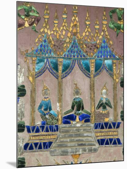 Mirror Mosaics, Reclining Buddha Shrine (Red Chapel), Wat Xieng Thong, UNESCO World Heritage Site,-Richard Maschmeyer-Mounted Photographic Print