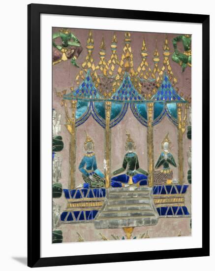 Mirror Mosaics, Reclining Buddha Shrine (Red Chapel), Wat Xieng Thong, UNESCO World Heritage Site,-Richard Maschmeyer-Framed Photographic Print