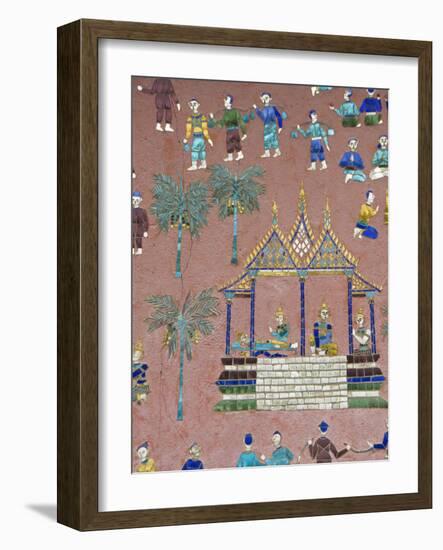 Mirror Mosaics, Reclining Buddha Shrine (Red Chapel), Wat Xieng Thong, UNESCO World Heritage Site, -Richard Maschmeyer-Framed Photographic Print