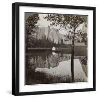 Mirror View of Cathedral Rocks, Yosemite Valley, California, USA, 1902-Underwood & Underwood-Framed Photographic Print