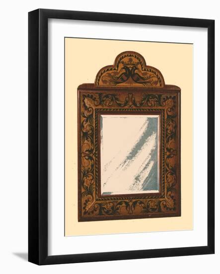 Mirror with walnut frame with inlaid marquetry, 1905-Shirley Slocombe-Framed Giclee Print