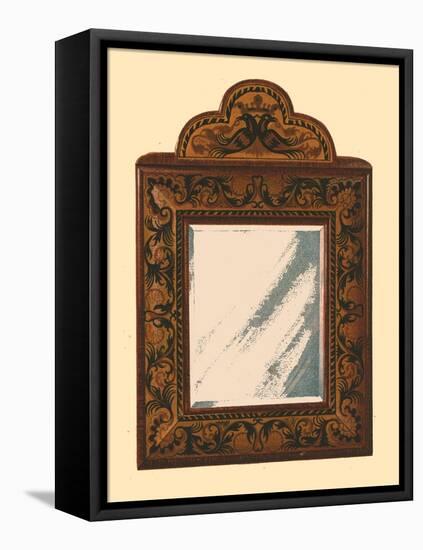 Mirror with walnut frame with inlaid marquetry, 1905-Shirley Slocombe-Framed Stretched Canvas