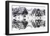 Mirrored landscape of mountains along the fjords in Svalbard-Wim van den Heever-Framed Photographic Print