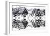 Mirrored landscape of mountains along the fjords in Svalbard-Wim van den Heever-Framed Photographic Print