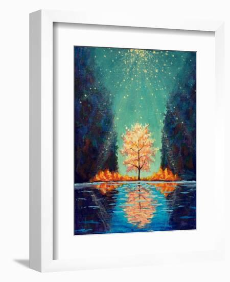 Mirrored Magic Tree-Valery Rybakow-Framed Art Print