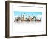 Mirrored World Monuments-null-Framed Art Print