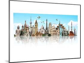 Mirrored World Monuments-null-Mounted Art Print
