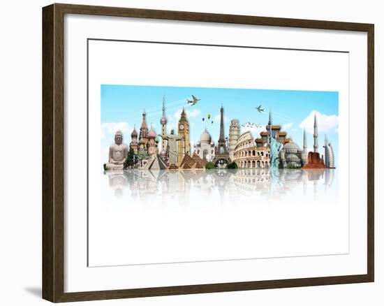 Mirrored World Monuments-null-Framed Art Print