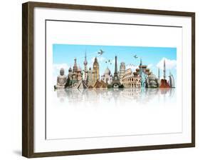 Mirrored World Monuments-null-Framed Art Print