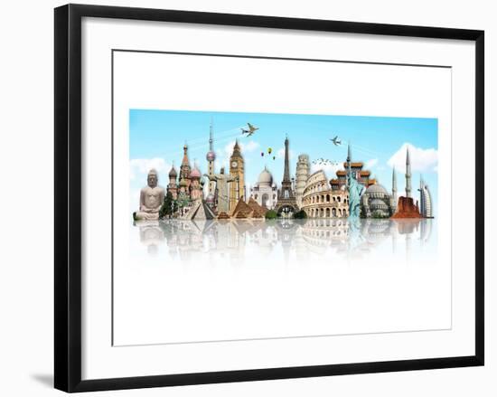 Mirrored World Monuments-null-Framed Art Print