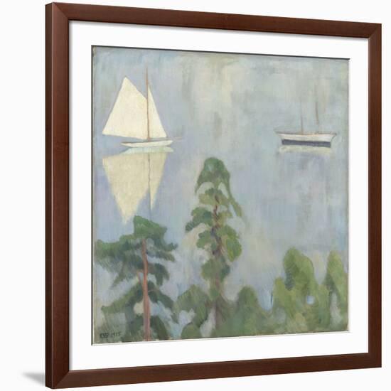 Mirroring, 1915 (Oil on Canvas)-Erik Theodor Werenskiold-Framed Giclee Print