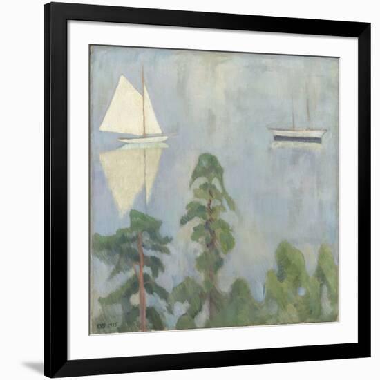 Mirroring, 1915 (Oil on Canvas)-Erik Theodor Werenskiold-Framed Giclee Print