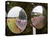 Mirrors at a T-Junction Reflect Riders During the 18th Stage of the Tour De France-null-Stretched Canvas