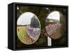 Mirrors at a T-Junction Reflect Riders During the 18th Stage of the Tour De France-null-Framed Stretched Canvas