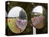 Mirrors at a T-Junction Reflect Riders During the 18th Stage of the Tour De France-null-Stretched Canvas