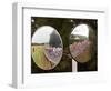 Mirrors at a T-Junction Reflect Riders During the 18th Stage of the Tour De France-null-Framed Photographic Print