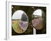 Mirrors at a T-Junction Reflect Riders During the 18th Stage of the Tour De France-null-Framed Photographic Print