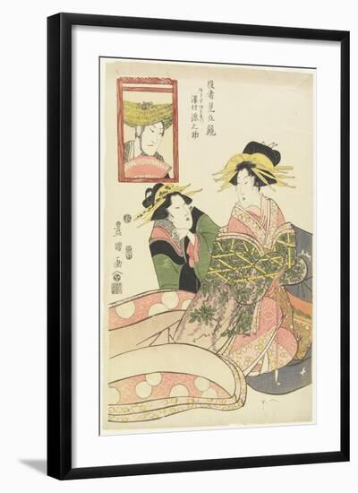 Mirros of Actor Parodies, Sawamura Gennosuke as Fujiya Izaemon, January 1807-Utagawa Toyokuni-Framed Giclee Print