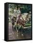 Mis Hijas Elena Y María a Caballo Con Trajes Valencianos De 1808-Joaquín Sorolla y Bastida-Framed Stretched Canvas