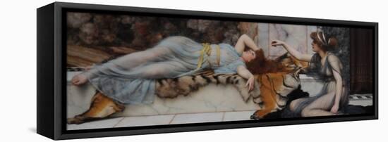 Mischief and Repose, 1895-John William Godward-Framed Stretched Canvas