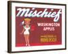 Mischief Apple Label - Wenatchee, WA-Lantern Press-Framed Art Print