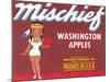 Mischief Apple Label - Wenatchee, WA-Lantern Press-Mounted Art Print