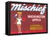 Mischief Apple Label - Wenatchee, WA-Lantern Press-Framed Stretched Canvas
