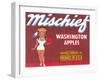 Mischief Apple Label - Wenatchee, WA-Lantern Press-Framed Art Print