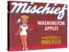 Mischief Apple Label - Wenatchee, WA-Lantern Press-Stretched Canvas