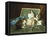 Mischief with the Sewing Basket-Daniel Merlin-Framed Stretched Canvas