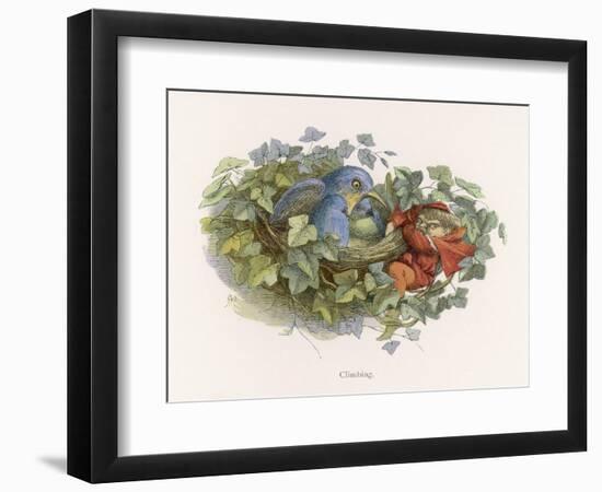 Mischievous Elf Raids a Birds' Nest-Richard Doyle-Framed Art Print