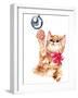 Mischievous Holiday Animal - Orange Tabby Kitten-Stella Chang-Framed Art Print