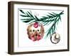 Mischievous Holiday Animal - Ornamental Hedgehog-Stella Chang-Framed Art Print