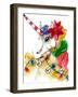 Mischievous Holiday Animal - Rainbow Unicorn-Stella Chang-Framed Art Print