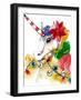 Mischievous Holiday Animal - Rainbow Unicorn-Stella Chang-Framed Art Print