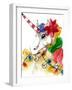 Mischievous Holiday Animal - Rainbow Unicorn-Stella Chang-Framed Art Print