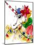 Mischievous Holiday Animal - Rainbow Unicorn-Stella Chang-Mounted Art Print