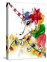 Mischievous Holiday Animal - Rainbow Unicorn-Stella Chang-Stretched Canvas