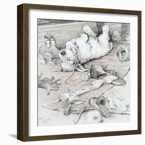 Mischievous Puppy-Cecil Aldin-Framed Giclee Print