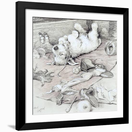 Mischievous Puppy-Cecil Aldin-Framed Giclee Print