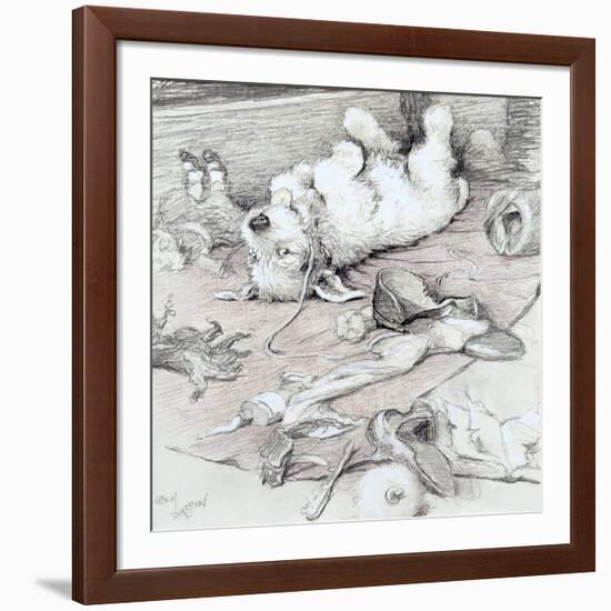 Mischievous Puppy-Cecil Aldin-Framed Giclee Print