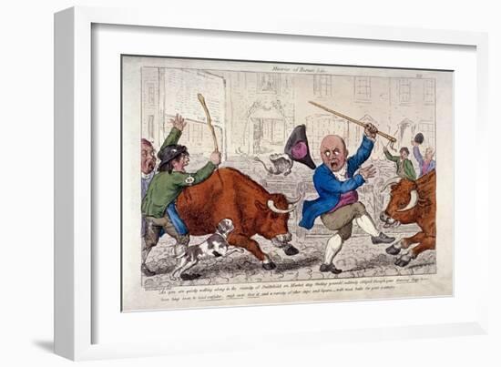 Miseries of Human Life, Smithfield Market, London, C1800-George Moutard Woodward-Framed Giclee Print