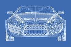 Sports Car Blueprint for Concept Car-Misha-Art Print