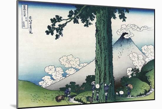 Mishima Pass in Kai Province-Katsushika Hokusai-Mounted Art Print