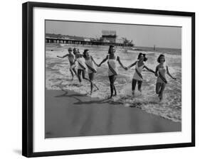 Miss America Candidates Playing in Surf During Contest Period-Peter Stackpole-Framed Premium Photographic Print