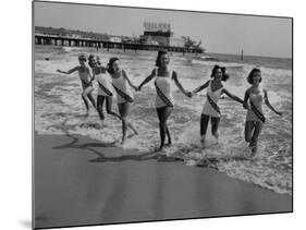 Miss America Candidates Playing in Surf During Contest Period-Peter Stackpole-Mounted Premium Photographic Print